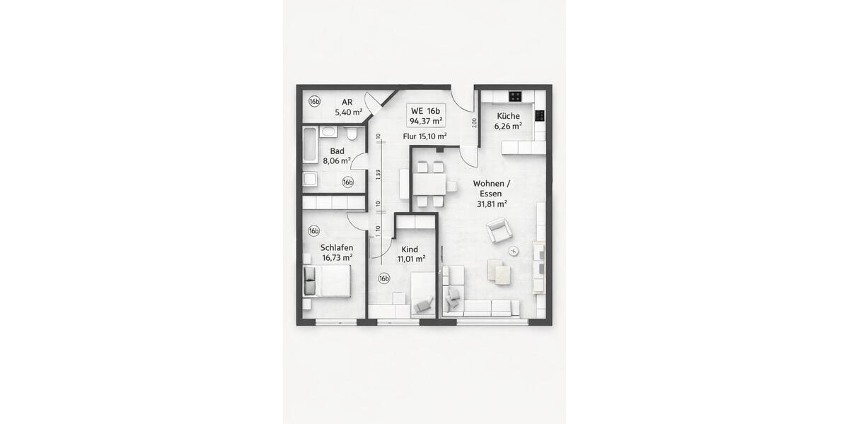 Etagenwohnung Bad Neustadt an der Saale - 3 Zimmer, 94 m&sup2;, 890&euro; | Angebot:26567483