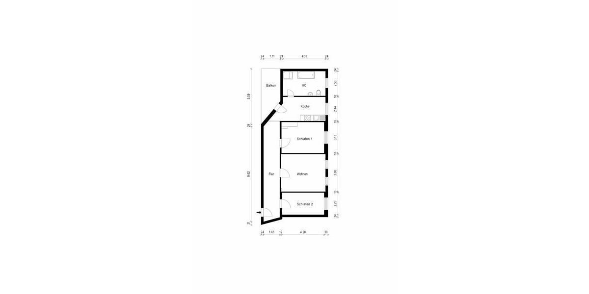 Etagenwohnung Erfurt - 3 Zimmer, 80 m&sup2;, 700&euro; | Angebot:26451257