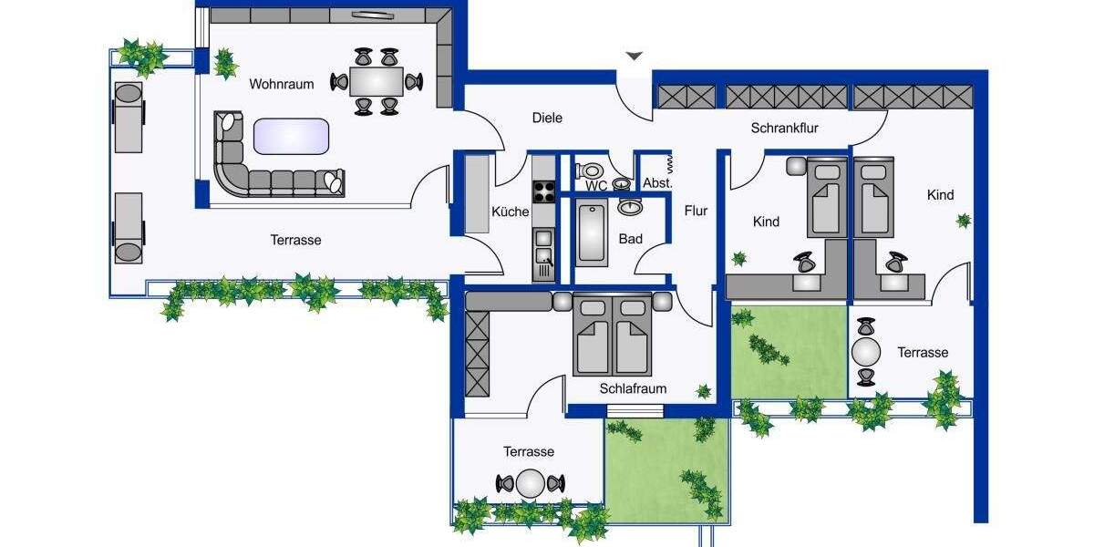 Etagenwohnung Wiesbaden Nordost - 4 Zimmer, 126 m&sup2;, 2.200&euro; | Angebot:24762406