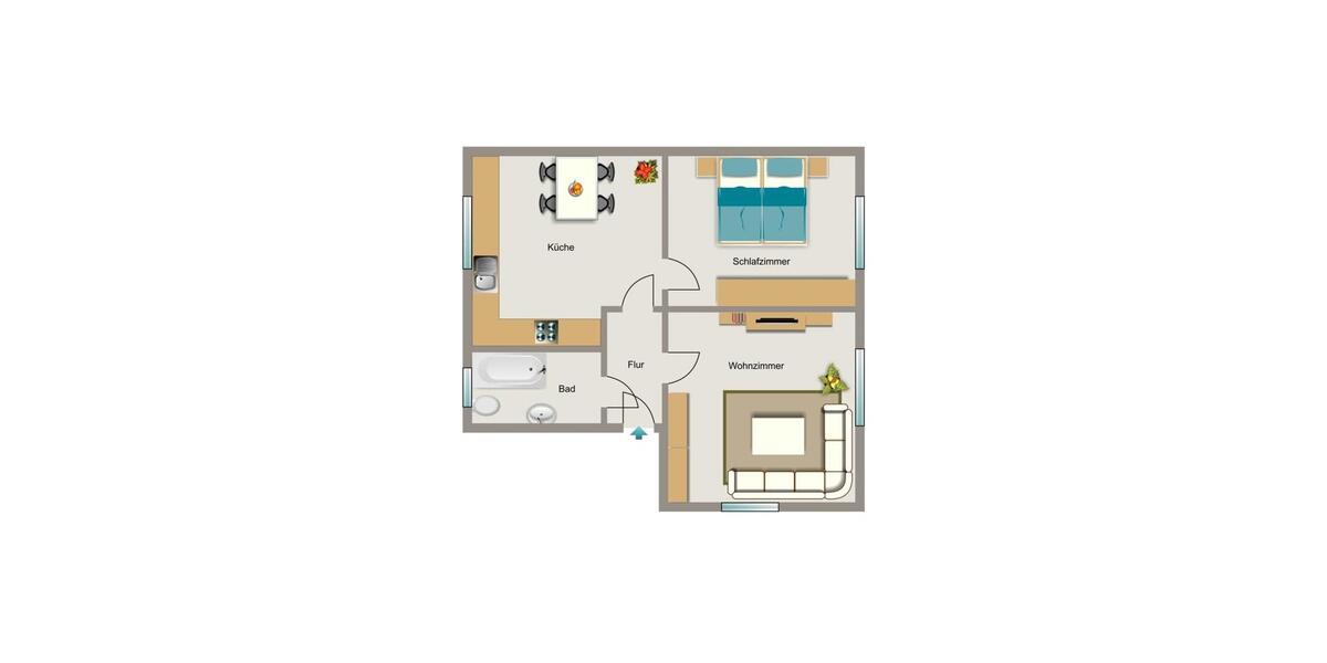Etagenwohnung Bochum Bochum-Ost - 2.5 Zimmer, 62 m&sup2;, 559&euro; | Angebot:25956768
