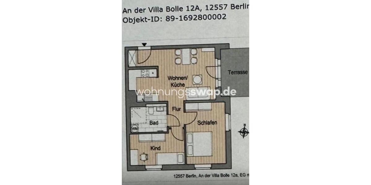Etagenwohnung Berlin Treptow-Köpenick - 3 Zimmer, 61 m&sup2;, 1.000&euro; | Angebot:26687708