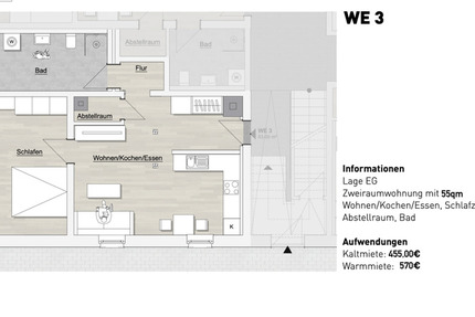 Wohnung Großbreitenbach - 2 Zimmer, 55 m&sup2;, 455&euro; | Angebot:24582044