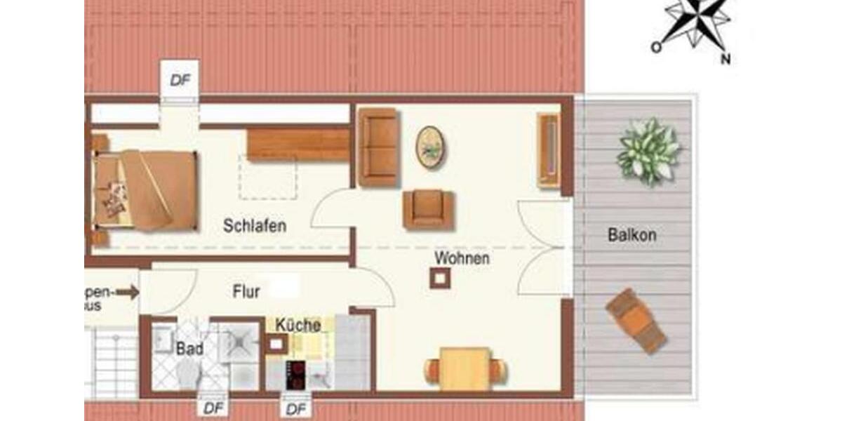 Dachgeschoßwohnung Waiblingen Bittenfeld - 2 Zimmer, 40 m&sup2;, 750&euro; | Angebot:25112741
