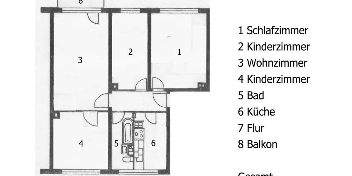 Erdgeschoßwohnung Pasewalk - 4 Zimmer, 76 m&sup2;, 570&euro; | Angebot:26014724