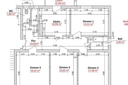 Wohnung Weimar - 4 Zimmer, 100 m&sup2;, 1.100&euro; | Angebot:26021511