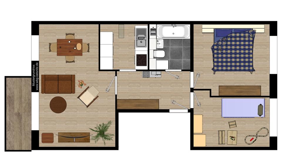 Etagenwohnung Lugau/Erzgebirge Erzgebirge - 3 Zimmer, 58 m&sup2;, 330&euro; | Angebot:23432211
