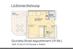 Etagenwohnung Ebersbach-Neugersdorf Neugersdorf - 1 Zimmer, 32 m&sup2;, 315&euro; | Angebot:25646206