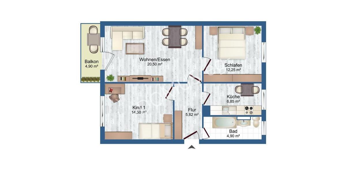 Etagenwohnung Annaburg - 3 Zimmer, 66 m&sup2;, 361&euro; | Angebot:23509775