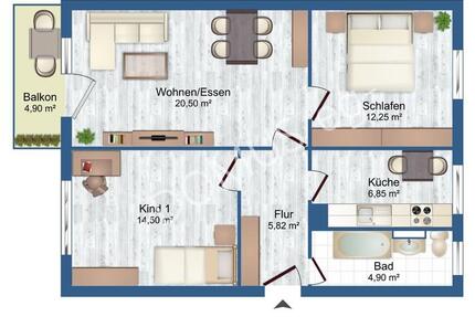 Wohnung Annaburg - 3 Zimmer, 66 m&sup2;, 361&euro; | Angebot:23509775