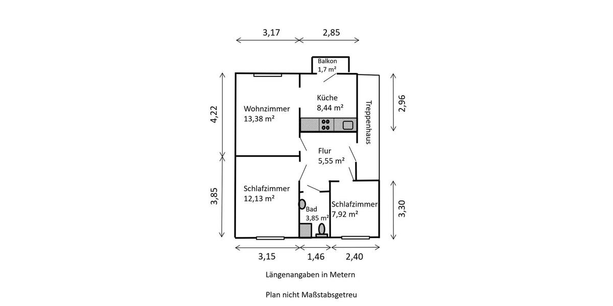 Erdgeschoßwohnung Osterode am Harz - 3 Zimmer, 53 m&sup2;, 370&euro; | Angebot:23526367