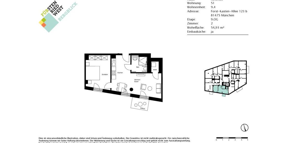 Etagenwohnung München Thalkirchen-Obersendling-Forstenried-Fürstenried-S - 2 Zimmer, 55 m&sup2;, 1.560&euro; | Angebot:26662097