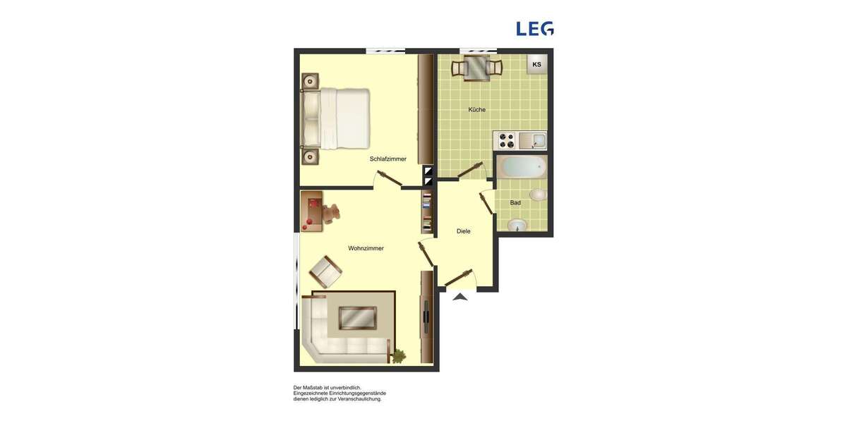 Etagenwohnung Unna - 2 Zimmer, 41 m&sup2;, 369&euro; | Angebot:27250681