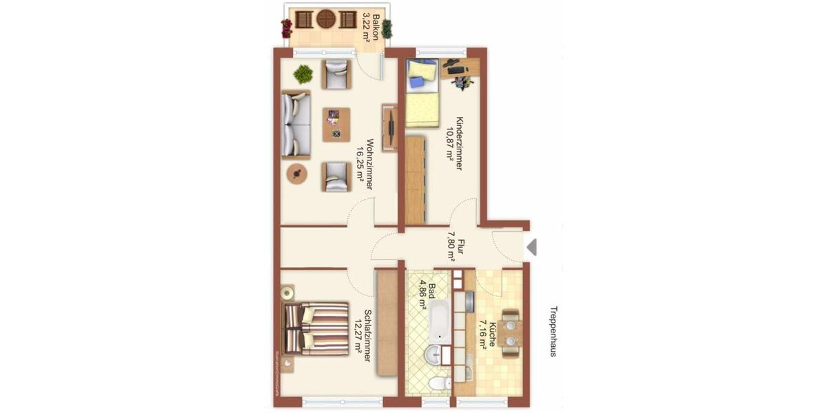 Etagenwohnung Greifswald - 3 Zimmer, 60 m&sup2;, 580&euro; | Angebot:25229786