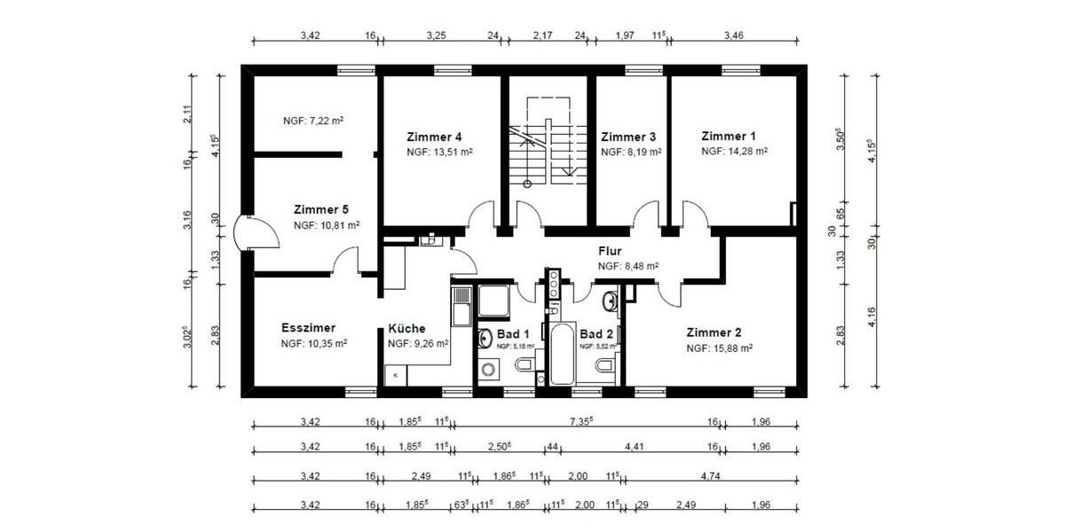 Etagenwohnung Hann. Münden - 5 Zimmer, 109 m&sup2;, 650&euro; | Angebot:23909154