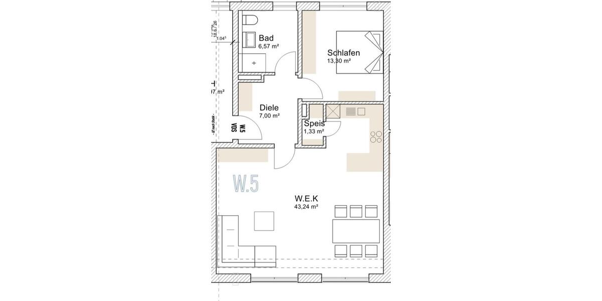 Erdgeschoßwohnung Petershausen - 2 Zimmer, 80 m&sup2;, 1.790&euro; | Angebot:26546227