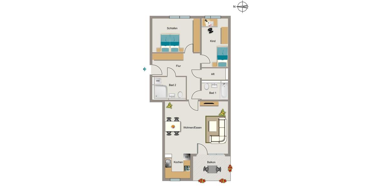 Etagenwohnung Rheinbach - 3 Zimmer, 97 m&sup2;, 1.292&euro; | Angebot:26641600