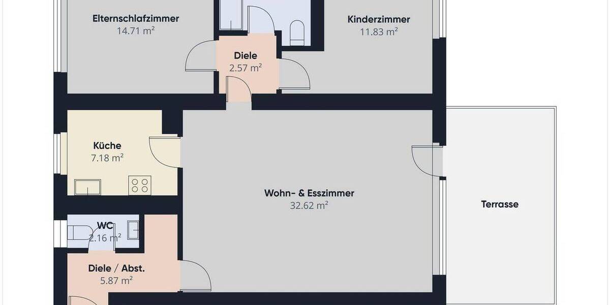Etagenwohnung Bad Abbach - 3 Zimmer, 83 m&sup2;, 980&euro; | Angebot:26818982