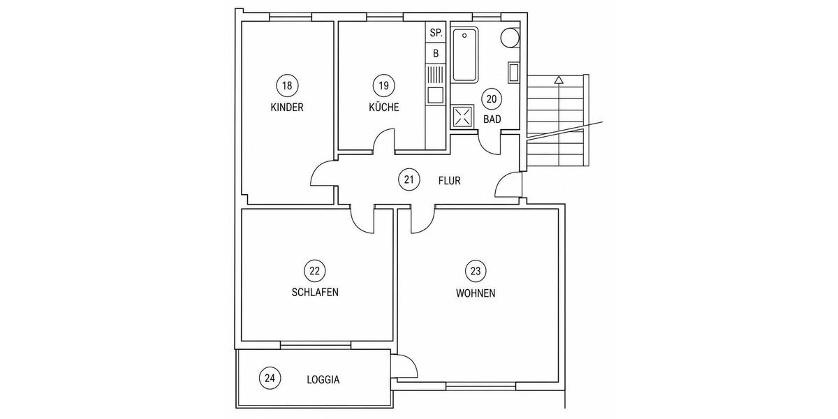 Etagenwohnung Büdelsdorf - 3 Zimmer, 70 m&sup2;, 720&euro; | Angebot:26563309