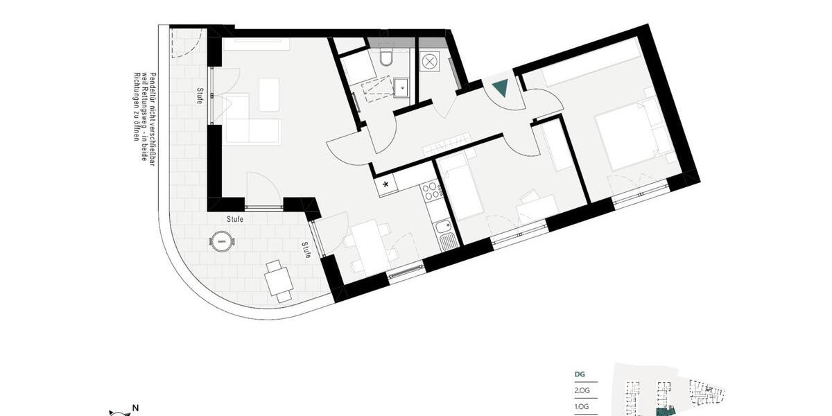 Dachgeschoßwohnung Crailsheim - 3 Zimmer, 80 m&sup2;, 1.000&euro; | Angebot:24780135