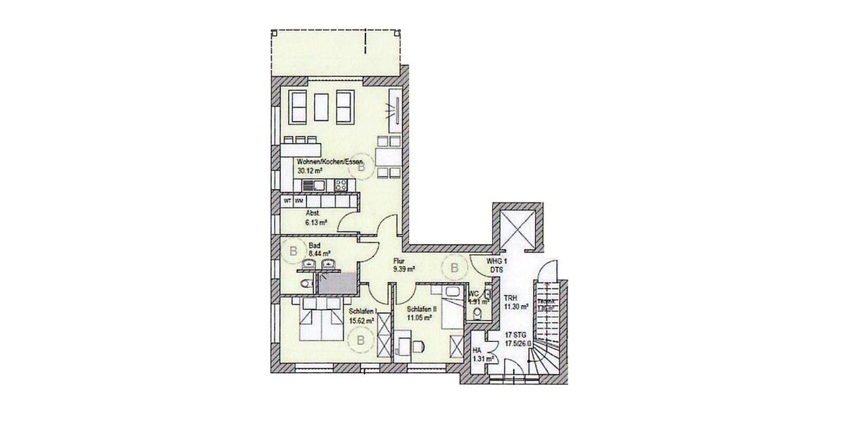 Erdgeschoßwohnung Diepholz - 3 Zimmer, 89 m&sup2;, 890&euro; | Angebot:26586142