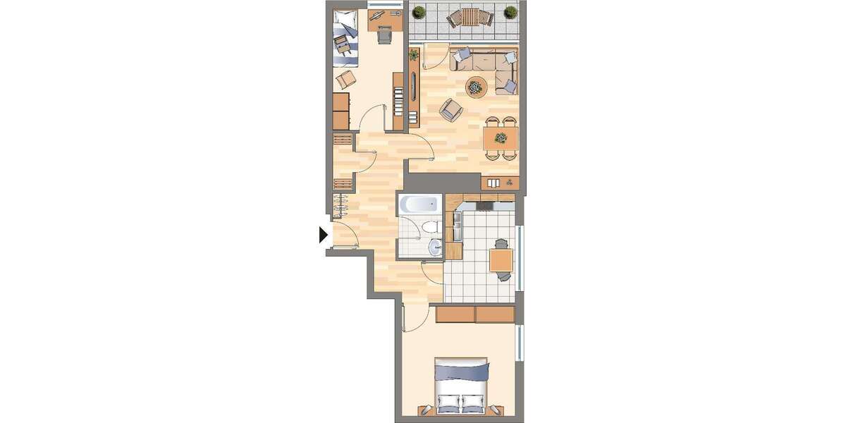 Etagenwohnung Dortmund Hörde - 3 Zimmer, 74 m&sup2;, 391&euro; | Angebot:25272410
