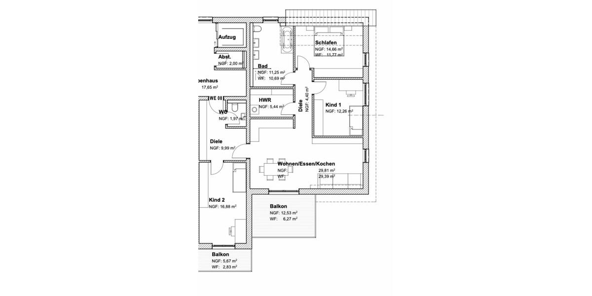 Dachgeschoßwohnung Faulbach - 4 Zimmer, 112 m&sup2;, 1.200&euro; | Angebot:26425732