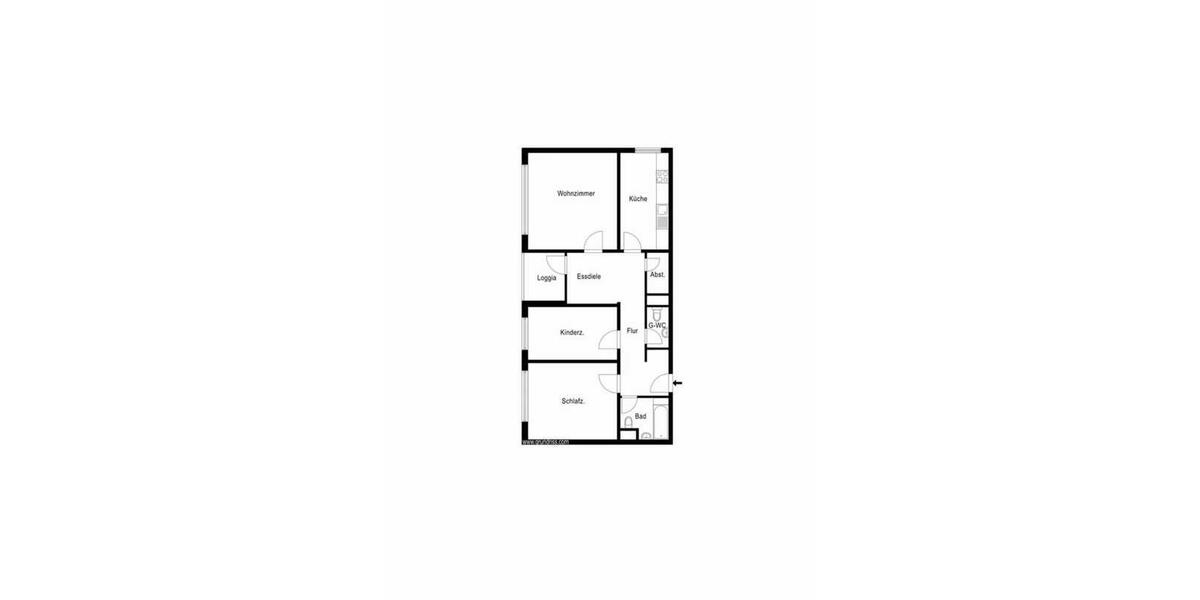 Etagenwohnung Baunatal - 3 Zimmer, 90 m&sup2;, 880&euro; | Angebot:26265656