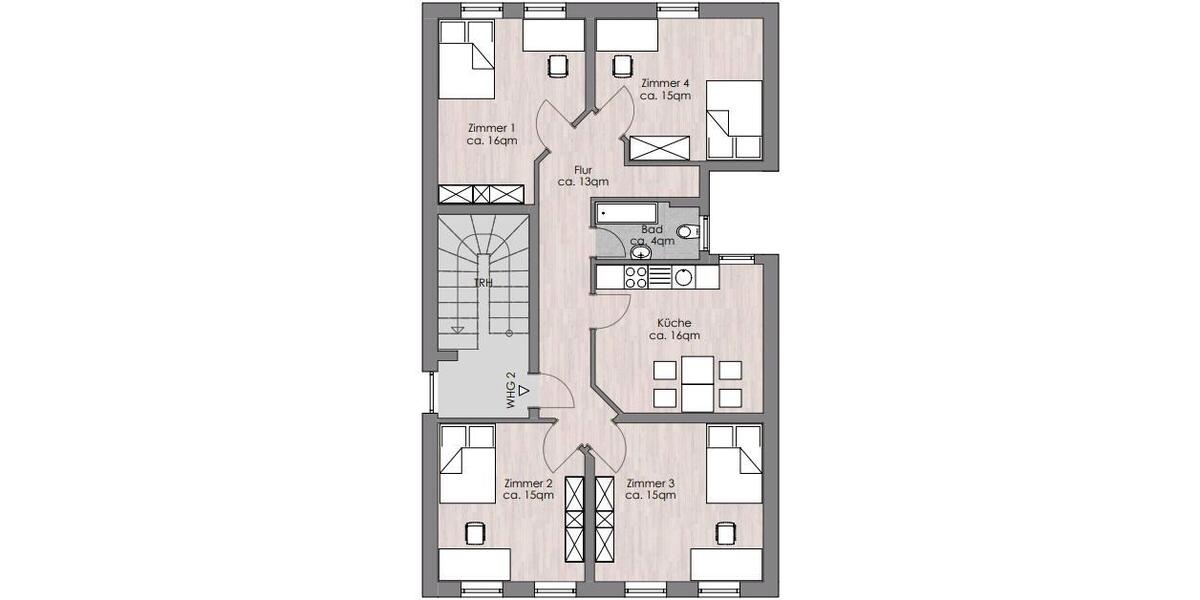 Etagenwohnung Osnabrück - 4 Zimmer, 93 m&sup2;, 350&euro; | Angebot:25892747