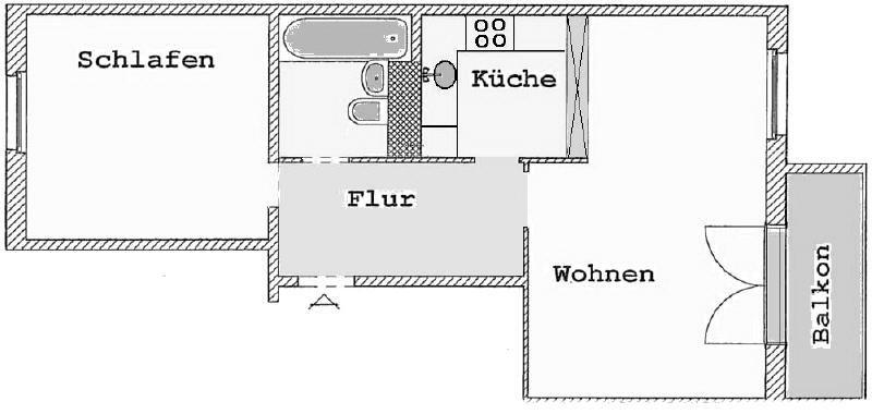 Etagenwohnung Pirna - 2 Zimmer, 49 m&sup2;, 294&euro; | Angebot:26675780