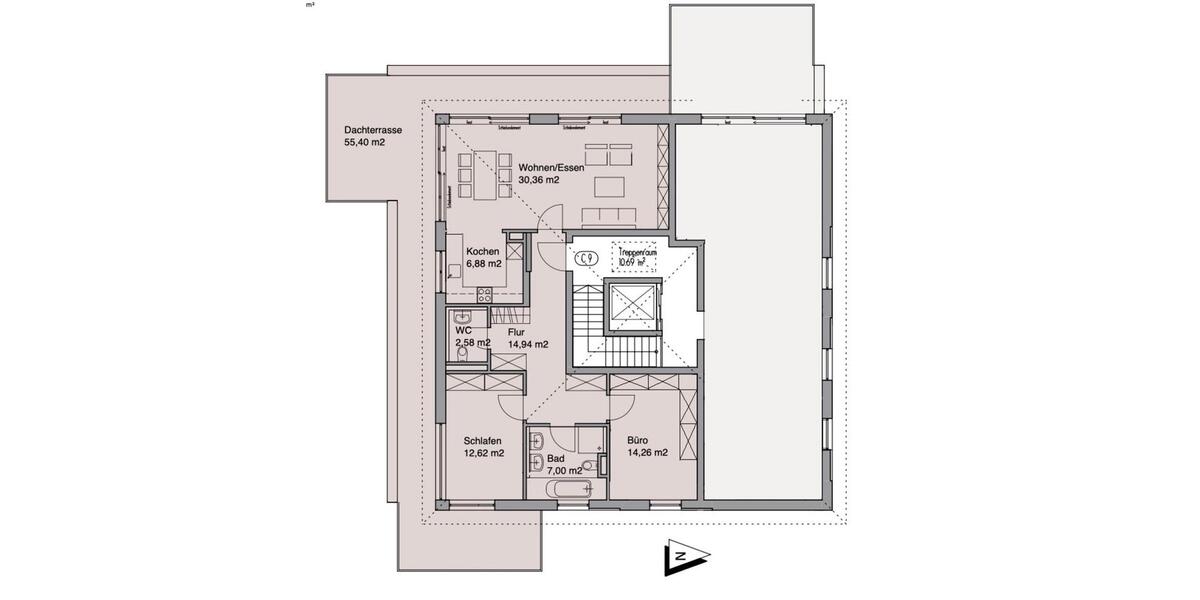 Dachterrassenwohnung mit erstklassiger Ausstattung am Udldinger Hang 3 zimmer