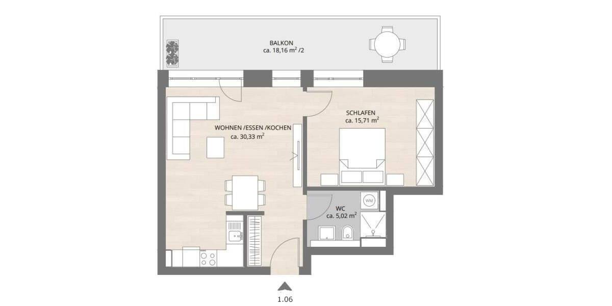 Etagenwohnung Fürth Innenstadt - 2 Zimmer, 60 m&sup2;, 1.023&euro; | Angebot:20960323