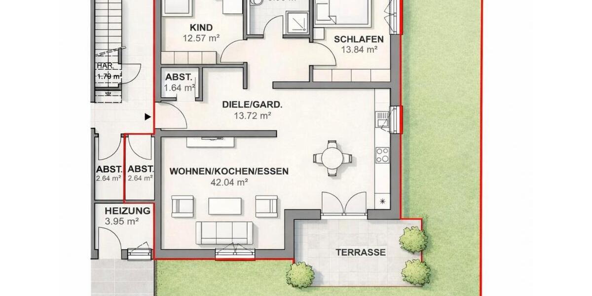 Erdgeschoßwohnung Katzenelnbogen - 3 Zimmer, 99 m&sup2;, 900&euro; | Angebot:25147947
