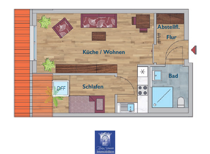 Etagenwohnung Arnsdorf - 2 Zimmer, 44 m&sup2;, 580&euro; | Angebot:25749169
