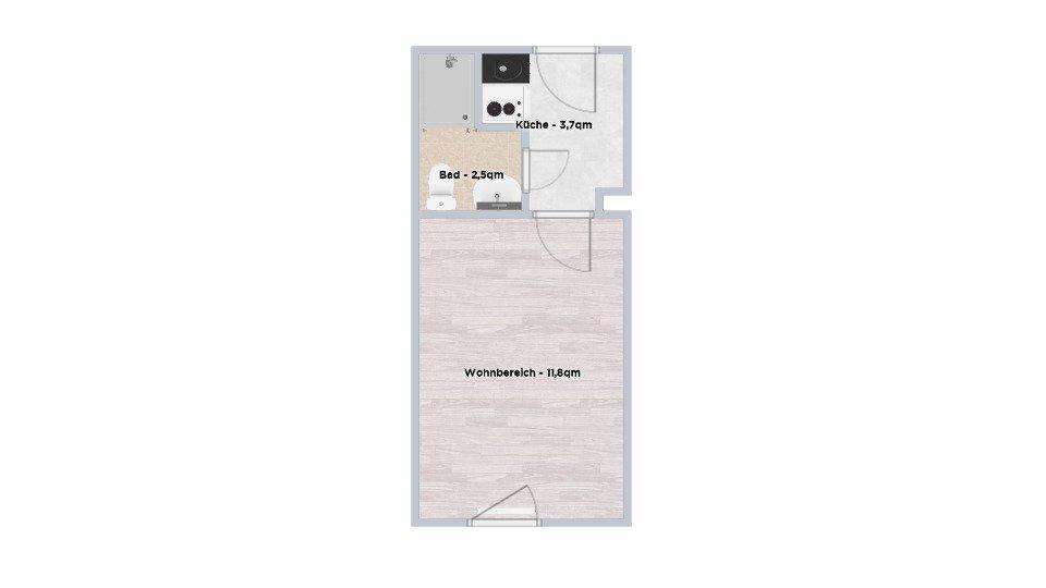Erdgeschoßwohnung Bayreuth Bernecker Straße / Insel / Riedelsberg - 1 Zimmer, 18 m&sup2;, 300&euro; | Angebot:25981948