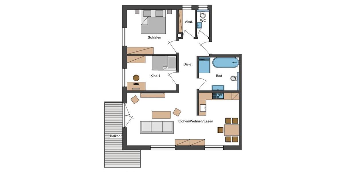 Erdgeschoßwohnung Grafenhausen - 3 Zimmer, 88 m&sup2;, 883&euro; | Angebot:25327877