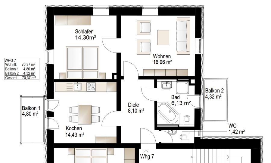Altbau Loft Wohnung am Lech x3: 73+82+64 qm, kernsaniert, Balkon, Parkett, Küche, ruhig, nähe KUKA, provisionsfrei 3 zimmer