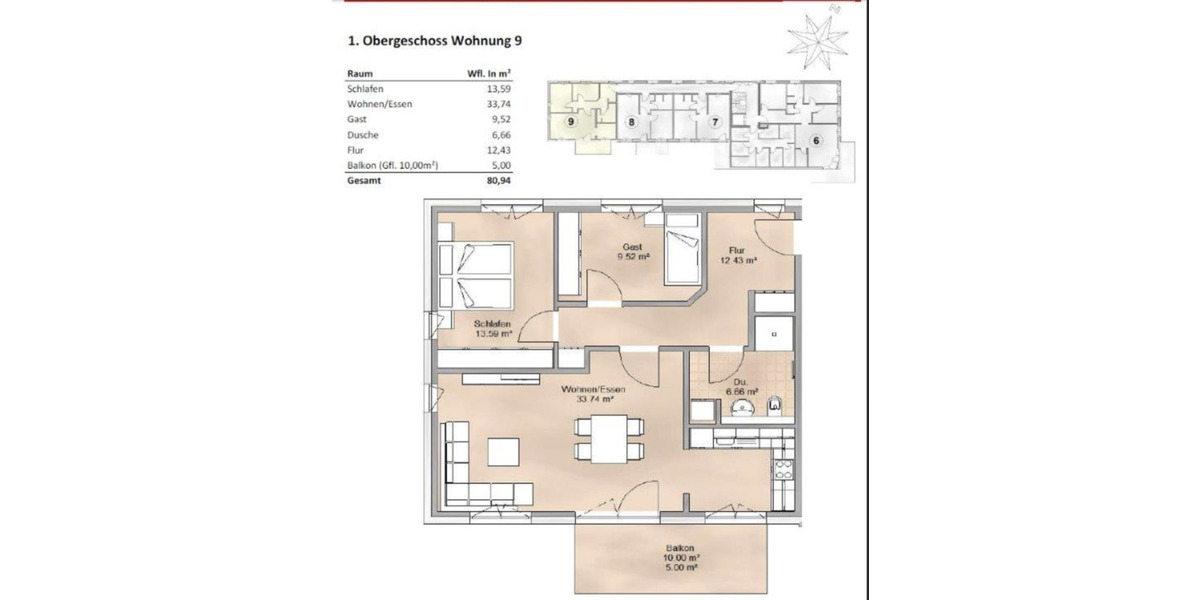 Etagenwohnung Springe - 3 Zimmer, 81 m&sup2;, 920&euro; | Angebot:26658657