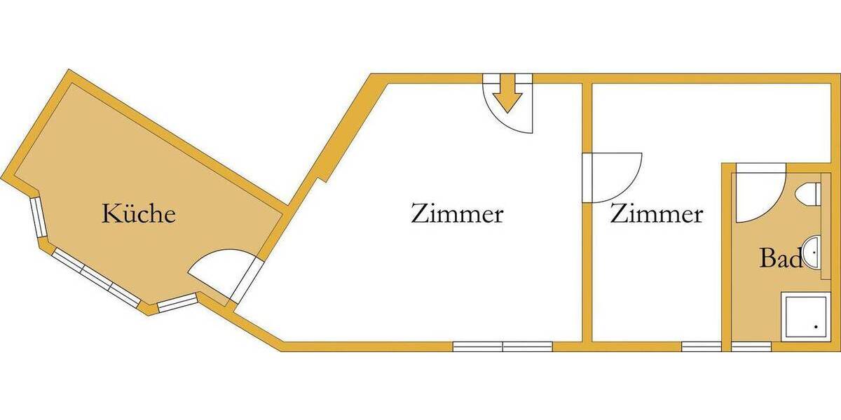 Etagenwohnung Köthen (Anhalt) Köthen - 2 Zimmer, 43 m&sup2;, 220&euro; | Angebot:26656879