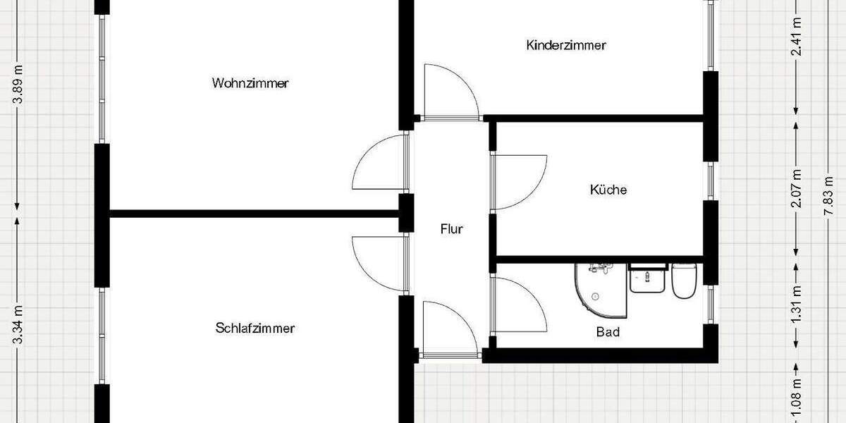 Etagenwohnung Kriebstein Kriebethal - 3 Zimmer, 58 m&sup2;, 299&euro; | Angebot:25800122