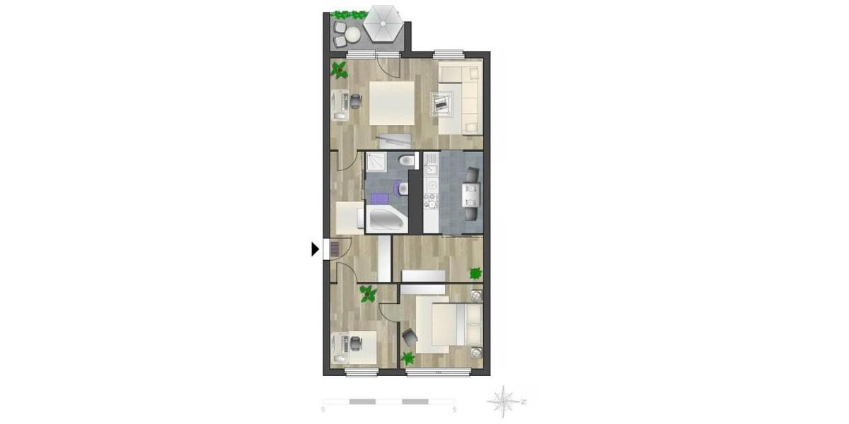 Erdgeschoßwohnung Chemnitz Altendorf - 3 Zimmer, 65 m&sup2;, 436&euro; | Angebot:26682240