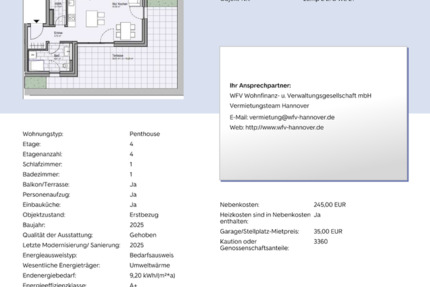 Haus Ronnenberg - 2 Zimmer, 75 m&sup2;, 1.120&euro; | Angebot:25783977