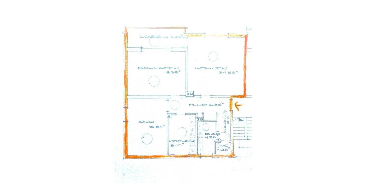 Etagenwohnung Ansbach - 3 Zimmer, 83 m&sup2;, 750&euro; | Angebot:26657008