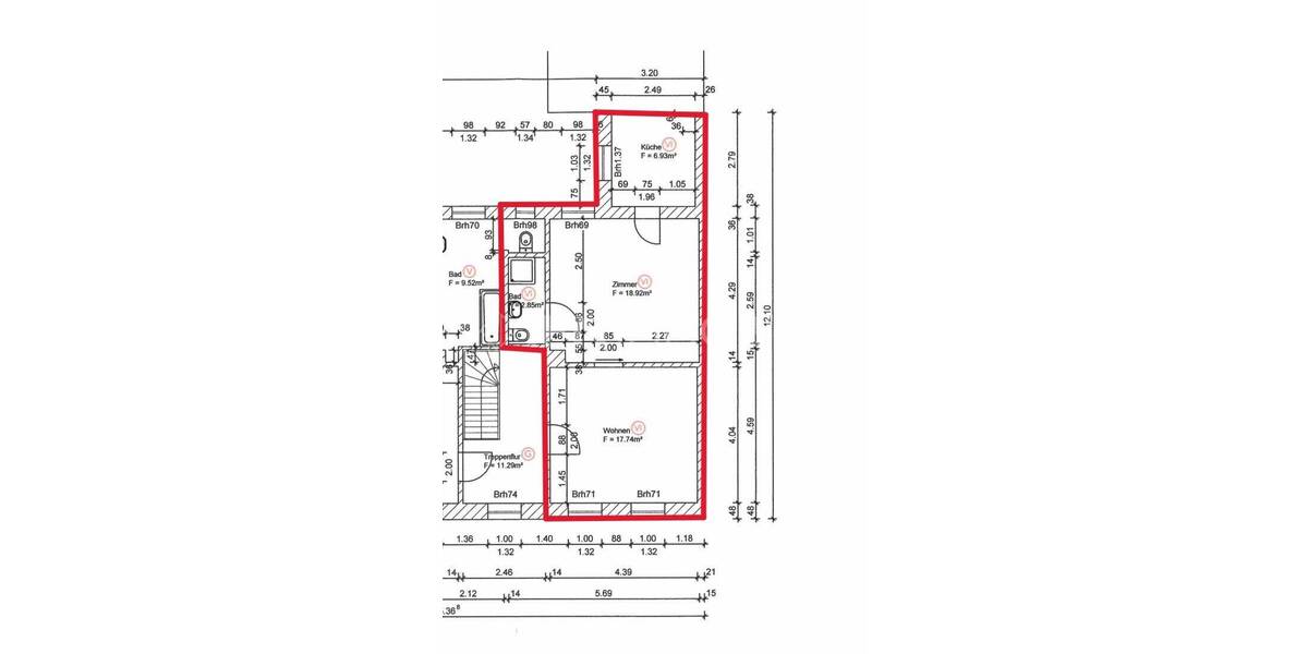 Etagenwohnung Güstrow - 2 Zimmer, 44 m&sup2;, 440&euro; | Angebot:26920791