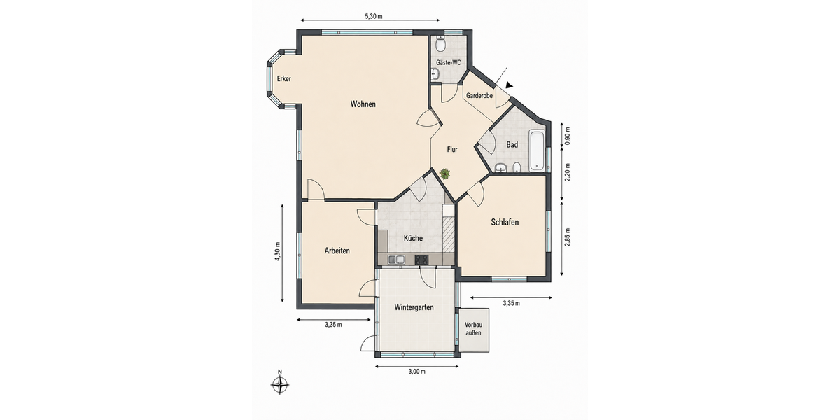 Etagenwohnung Koblenz - 3 Zimmer, 91 m&sup2;, 1.050&euro; | Angebot:27244822