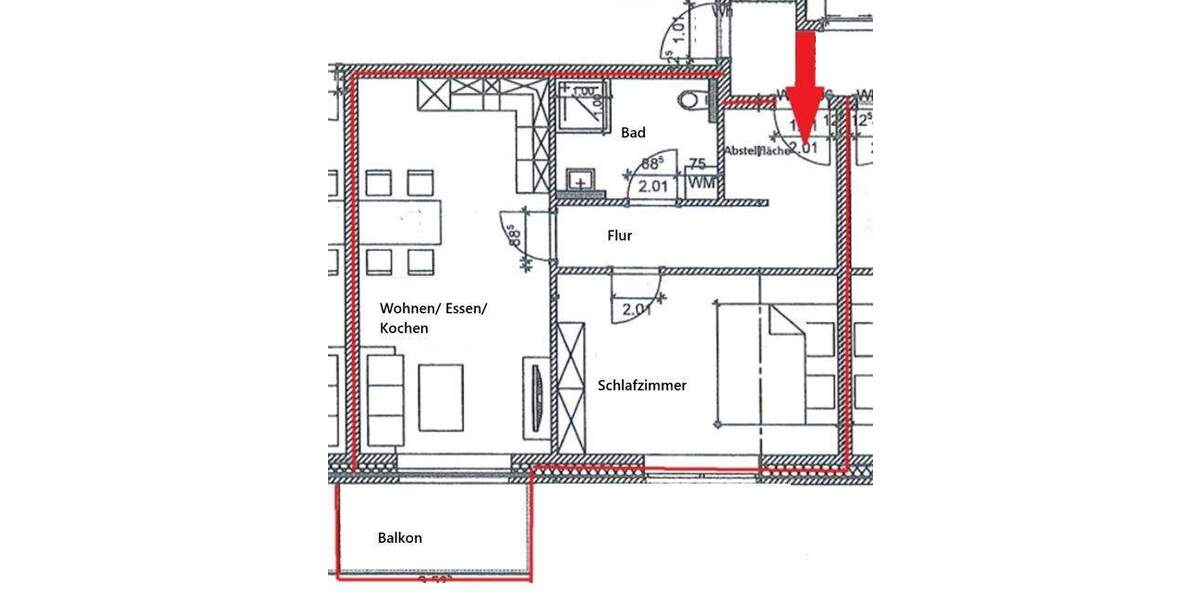 Etagenwohnung Brandenburg an der Havel Neustadt - 2 Zimmer, 60 m&sup2;, 650&euro; | Angebot:25741949