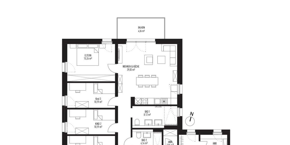 Etagenwohnung Königs Wusterhausen - 5 Zimmer, 117 m&sup2;, 1.699&euro; | Angebot:25161190