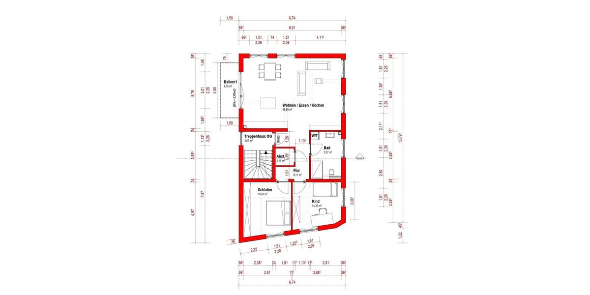 Etagenwohnung Roßdorf - 3 Zimmer, 98 m&sup2;, 1.690&euro; | Angebot:26320771