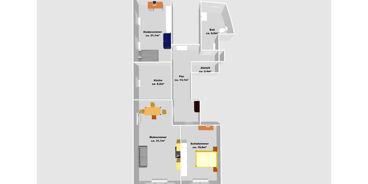 Etagenwohnung Creglingen - 3 Zimmer, 107 m&sup2;, 950&euro; | Angebot:25940713