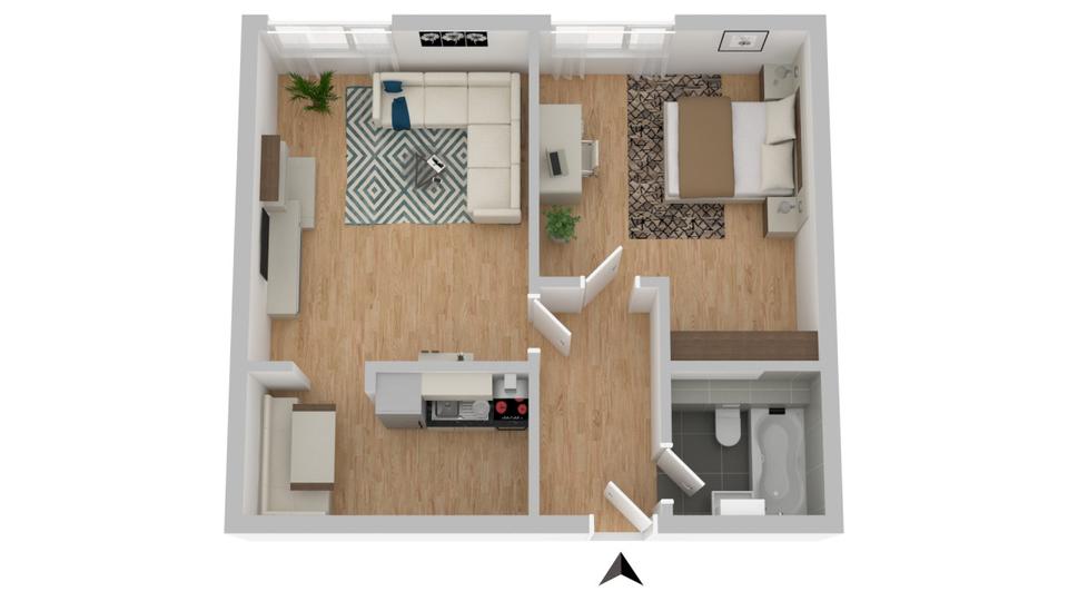Etagenwohnung Suhl - 2 Zimmer, 54 m&sup2;, 280&euro; | Angebot:26629541