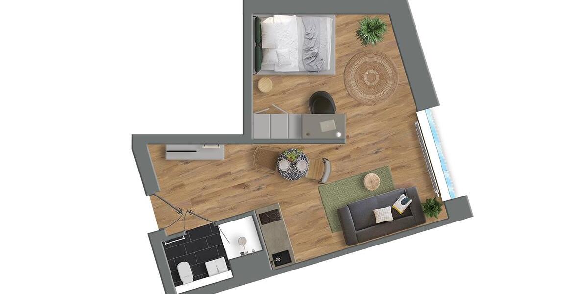 1-Zi-Wohnung zur Untermiete, direkt am Bahnhof 1 zimmer